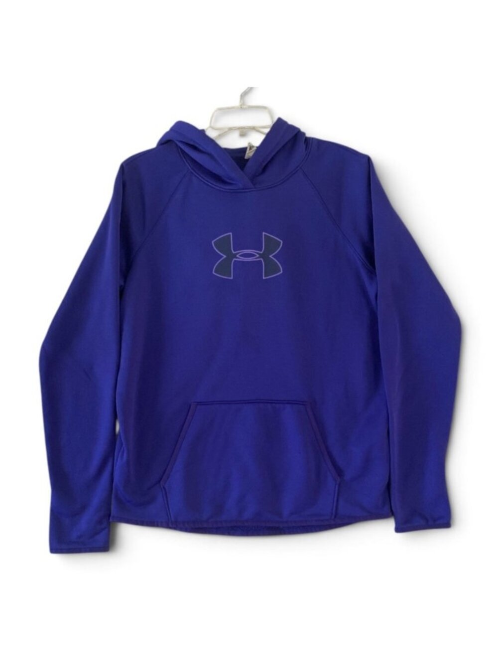 Under Armour Men’s Cold Gear Hoodie Sz M Big Logo Purple Thumb Holes